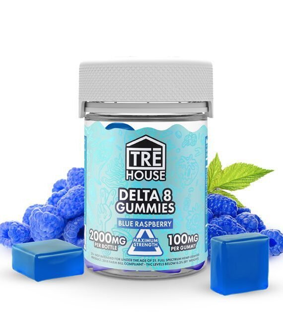 Blue Raspberry High-Potency Delta 8 Gummies