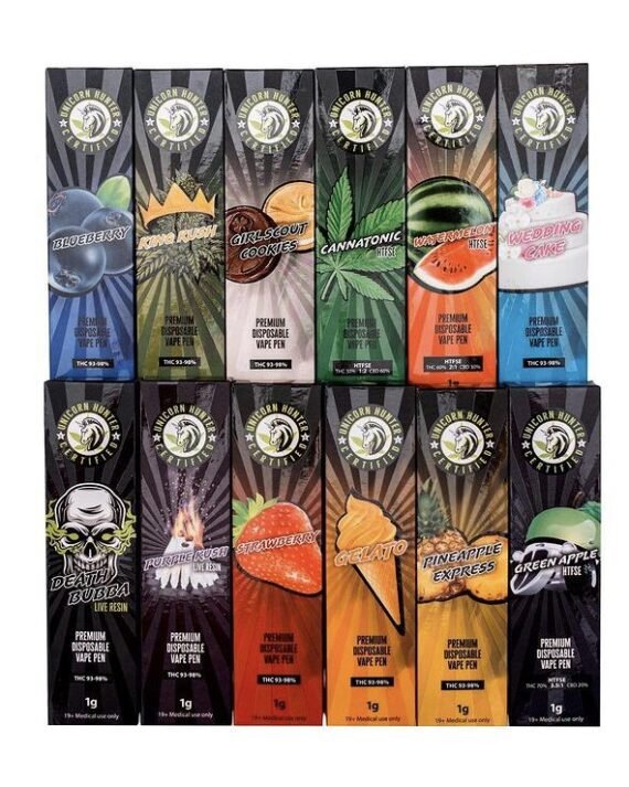 Buy 1.3g THC Vape PENS Unicorn Hunter Disposable Assorted Strains