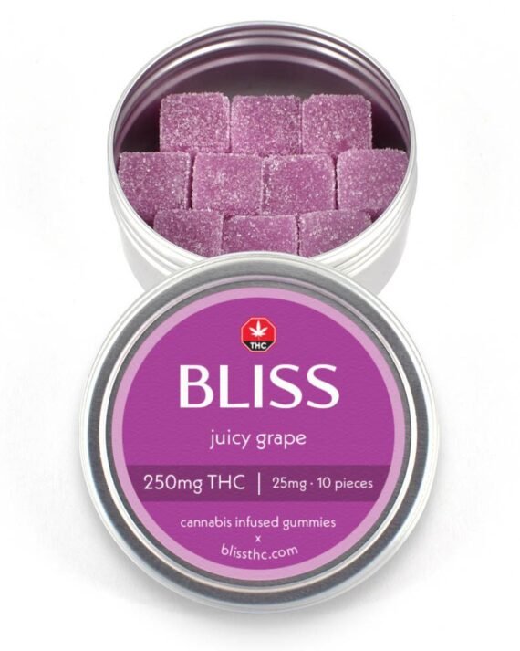 Buy Bliss Juicy Grape Cannabis Infused Gummies 250MG THC
