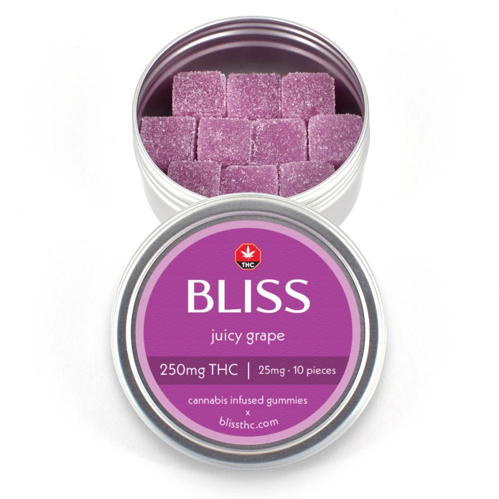 Buy Bliss Juicy Grape Cannabis Infused Gummies 250MG THC