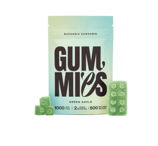 Euphoria Cannabis Green Apple Gummies 1000MG THC UK