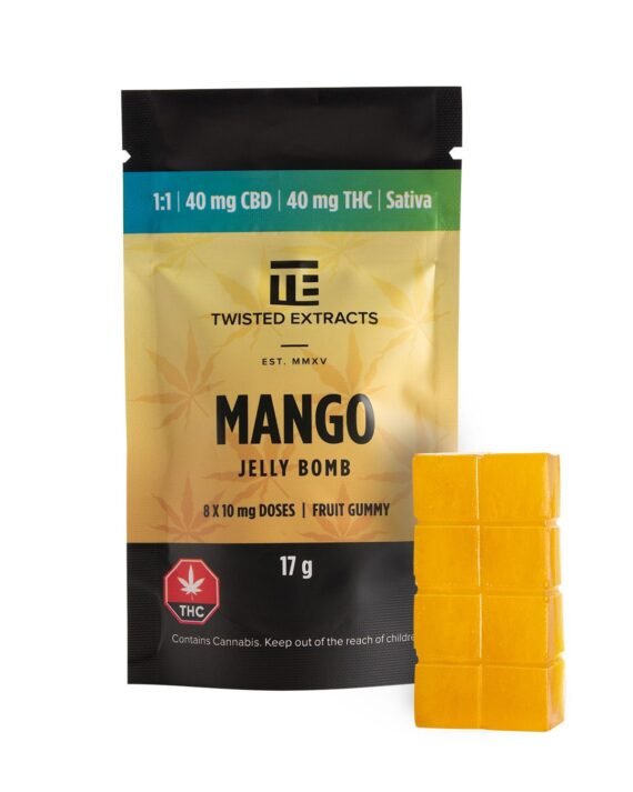 Twisted Extracts – Mango Jelly Bombs 80MG 1:1 (SATIVA)