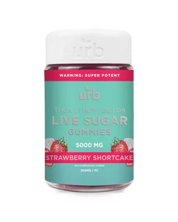 Urb THCA Live Sugar Gummies  Strawberry Shortcake – 5000mg